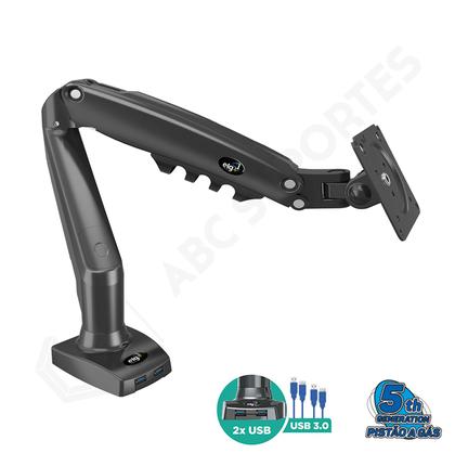 Imagem de Suporte Articulado de Mesa com Pistão a Gás COM CABO USB para Monitores de 17 à 35 Polegadas 5ª Geração - ELG F90USB
