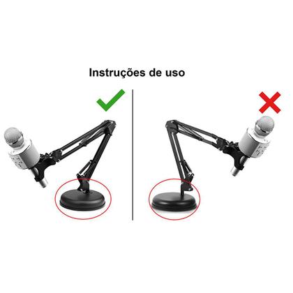 Imagem de Suporte Articulado Móvel Grande Para Microfone Profissional