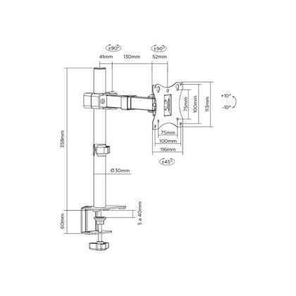 Imagem de Suporte Articulado Para Monitores Mesa ELG F50N 17” a 34”