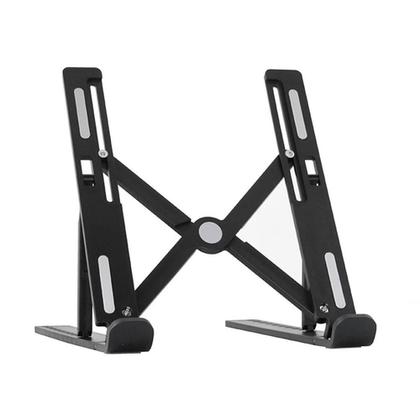 Imagem de Suporte articulado para notebook tablet ergonomico base ajustavel dobravel antiderrapante mesa escritorio preto