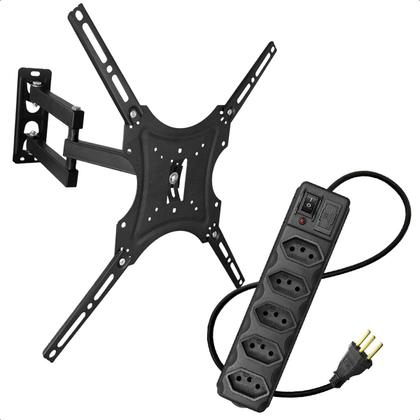 Imagem de Suporte Articulado para TV 14 a 55 Polegadas LED LCD Universal com Filtro de Linha 5 Tomadas