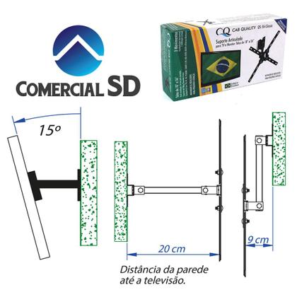 Imagem de Suporte Articulado para TV 24, 32, 39, 40, 42, 43, 44, 50, 55 polegadas Samsung, LG, Semp, Philco, TCL, AOC, Toshiba