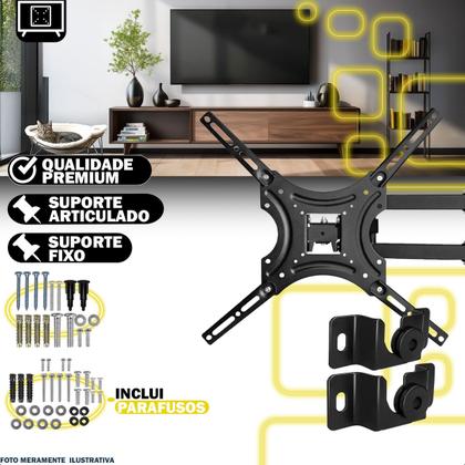 Imagem de Suporte Articulado para TV 32 a 55 Polegadas com Suporte Fixo 13 a 70 Polegadas Universal