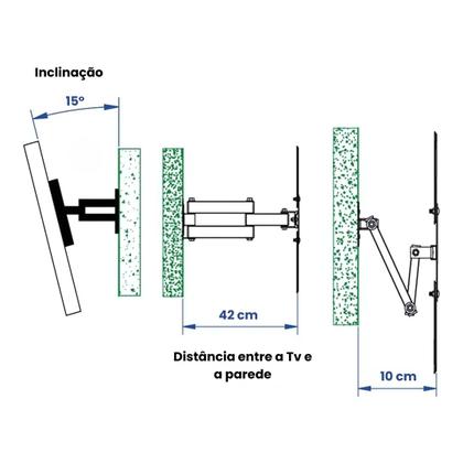 Imagem de Suporte Articulado Retrátil com 4 Movimentos P/ Smart Tv Samsung 65 Polegadas LED 4K UN65TU7000GXZD