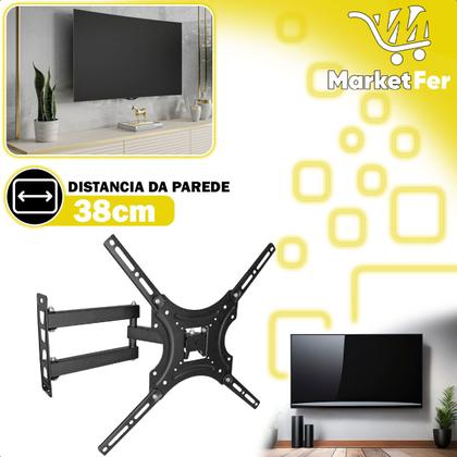 Imagem de Suporte Articulado TV 32 55 Polegadas Retrátil Braço Longo Inclinável Ajustável