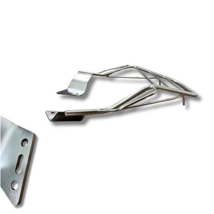 Imagem de Suporte Bagageiro Com Alça Reforçado Maciço Cromado Factor Fazer 150 125 2016 a 2022 Aço