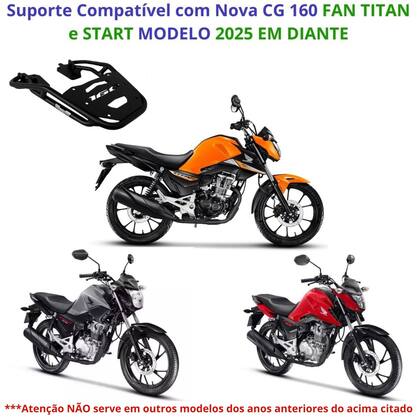 Imagem de Suporte Bagageiro Honda Fan e Titan 160 2025 Em Diante Bráz