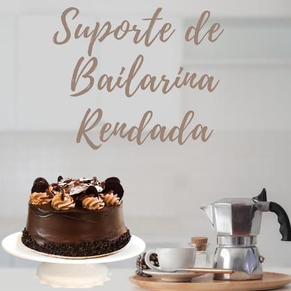 Imagem de Suporte Bailarina Giratório Rendada Bolo Sobremesa kit 3 pçs