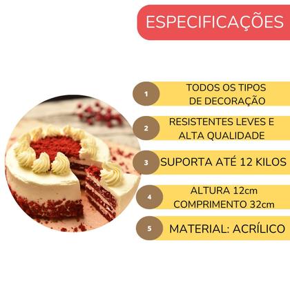 Imagem de Suporte Bailarina Giratório Rendada Bolo Sobremesa kit 3 pçs