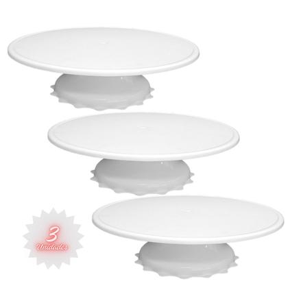 Imagem de Suporte Bailarina Giratório Rendada Bolo Sobremesa kit 3 pçs