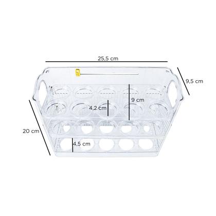 Imagem de Suporte Bandeja Acrílica Transparente 30 Ovos Decoração Bancada Organização Cozinha Geladeira