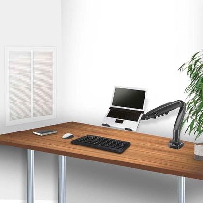 Imagem de Suporte Bandeja de Apoio para Notebook de 10" a 17" ELG, Compatível com Suporte de Pistão a Gás, Preto - FB7510