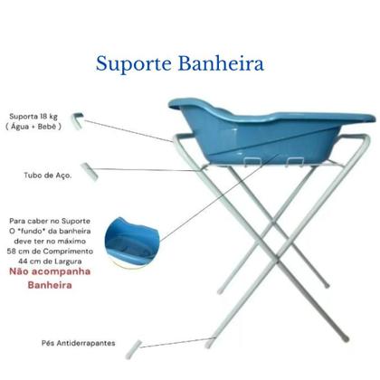 Suporte Banheira Desmontável Prático Super Compacto Branco - NINOS Imagem de Suporte Banheira Desmontável Prático Super Compacto Branco