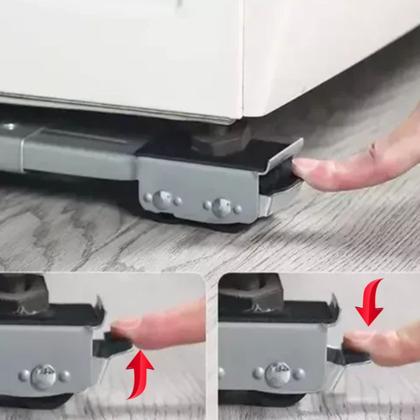 Imagem de Suporte Base Ajustável com Rodinhas Multifuncional Lava e Seca Geladeira