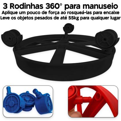 Imagem de Suporte Base Apoio de Plástico para Botijão de Gás, Galões, Vasos Plantas Resistente Com Rodinhas