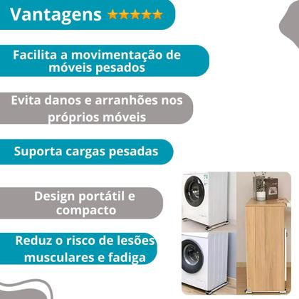 Imagem de Suporte Base com Rodinhas Ajustáveis para Geladeira e Fogão