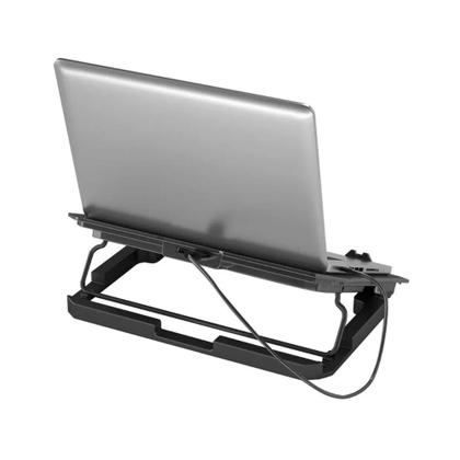 Imagem de Suporte Base Cooler Para Notebook Twister Com 2 Fans Ventoinhas Led Azul E Usb Hub Preto Azul