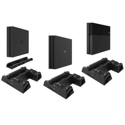 Imagem de Suporte Base Cooler Para Ps4 Slim/Pro/Base Com Carregador Duplo De Controle