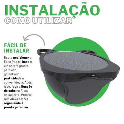 Imagem de Suporte Base de Mesa Tema Orelha Gato Gatinho Cat Compatível com Alexa Echo Pop