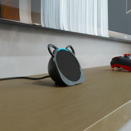 Imagem de Suporte Base de Mesa Tema Orelha Gato Gatinho Cat Compatível com Alexa Echo Pop