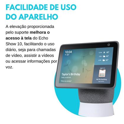 Imagem de Suporte Base Elevação de Mesa com Enrolador de Cabos Compatível com Alexa Echo Show 10