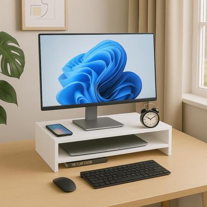 Imagem de Suporte base nicho mesa para monitor de madeira escritório