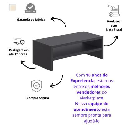 Imagem de Suporte Base Para Monitor Notebook Tela Ergonômico Mdf