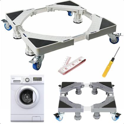 Imagem de Suporte Base Quadrada com Rodinhas Ajustáveis para Geladeira