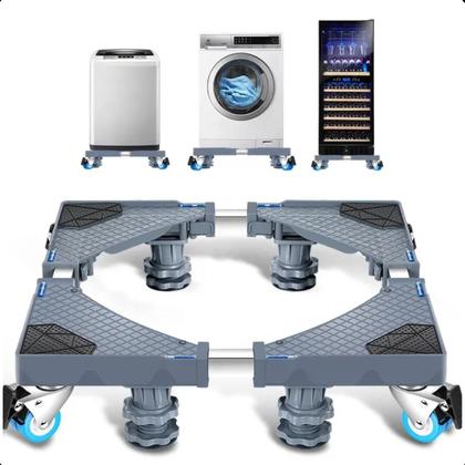 Imagem de Suporte Base Quadrado com Rodinhas Ajustáveis para Geladeira