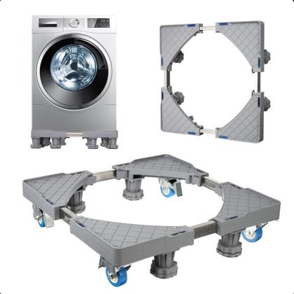 Imagem de Suporte Base Quadrado com Rodinhas Ajustáveis para Geladeira