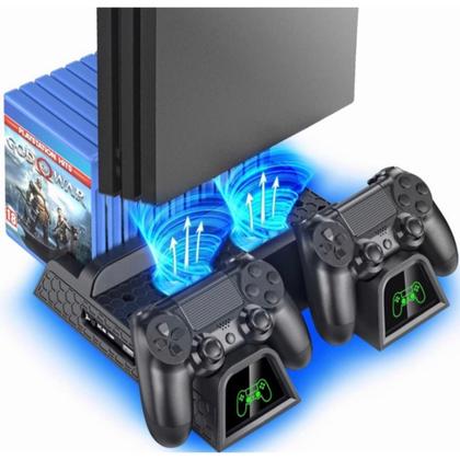 Imagem de Suporte Base Vertical Cooler E Carregador Ps4 Pro Slim Fat Modelo -TP4-19076