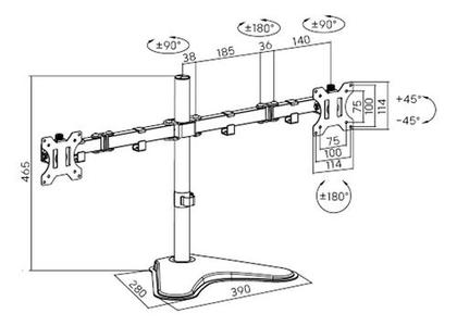 Imagem de Suporte Braço Articulado Base De Mesa Para Monitor Duplo