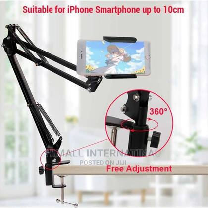 Imagem de Suporte Braço Articulado Cama Mesa Pedestal Apoio Celular Universal Ajustável Smartphone Inclinável Podcast Home Office