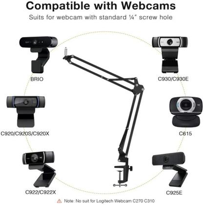 Imagem de Suporte Braço Articulado de Mesa Para Celular Webcam Controle Foto Vídeo