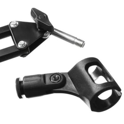 Imagem de Suporte Braço Articulado P/ Microfone + Pop Filter Estúdio Podcast Rádio Youtuber