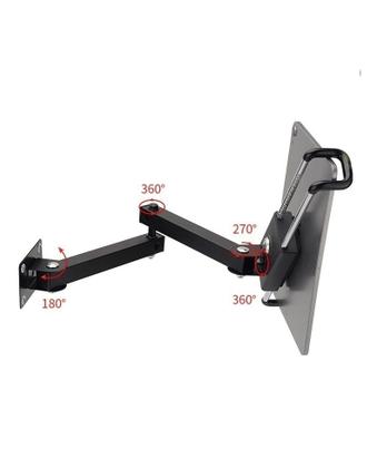 Imagem de Suporte, Braço Articulado Parede c/ Trava Segurança Antifurto p/Tablet iPad, Samsung Galaxy Tab, Xiaomi, Aço