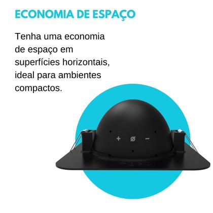 Imagem de Suporte Branco Quadrado de Teto para Embutir Assistente Virtual Compatível Com Alexa Echo Pop - ARTBOX3D