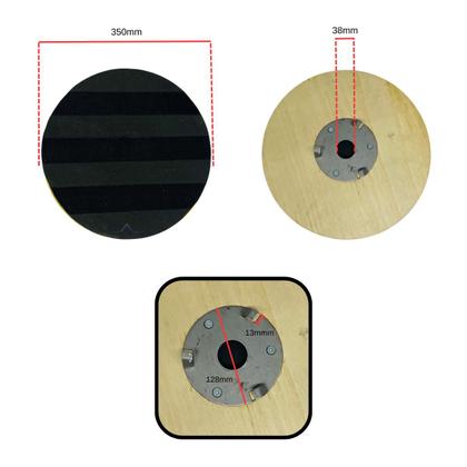 Imagem de Suporte C/ tiras autocolantes E Flange 350mm Para Enceradeira Industrial