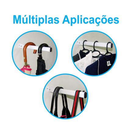Imagem de Suporte cabideiro multiuso dobrável  prático e versátil  branco