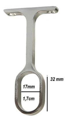 Imagem de Suporte Cabideiro P/ Tubo Oval  Central Cromado Kit 04 Peças