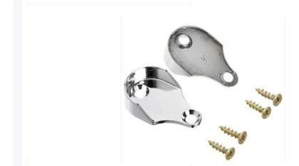 Imagem de Suporte Cabideiro P/ Tubo Redondo Lateral Cromado Kit 06 Pçs