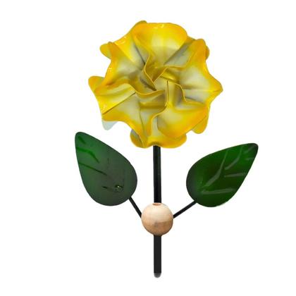 Imagem de Suporte Cabideiro Rústico de Parede em Ferro com Flor (TN2299CF1.6) com 1 ou 2 Ganchos