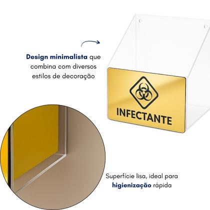 Imagem de Suporte Caixa Coletora Descarpack 7litros Parede Mesa Balcão Resíduos Infectantes Descarte Biológico