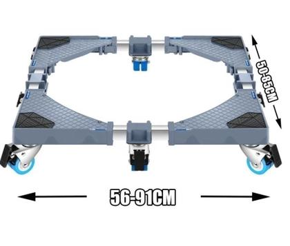 Imagem de Suporte, Carrinho 8 Rodas p/Geladeira, Refrigerador Side By Side Samsung, Lava e Seca Brastemp, Electrolux, Midea, Philco, LG, 56 - 91 cm X 50 - 85 cm