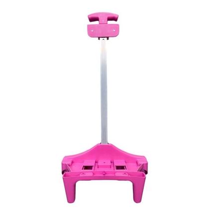 Imagem de Suporte Carrinho Mochila 43cm Rodinha Silicone Escolar Rosa