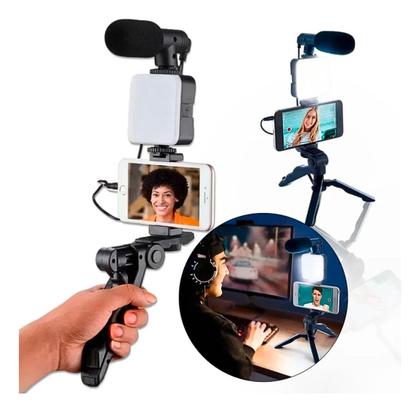 Imagem de Suporte Celular Com Tripé Luz Led Podcast Com Microfone TZ-KD-49/20