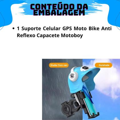 Imagem de Suporte Celular GPS Moto Bike Anti Reflexo Capacete Motoboy