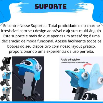 Imagem de Suporte Celular GPS Moto Bike Anti Reflexo Capacete Motoboy