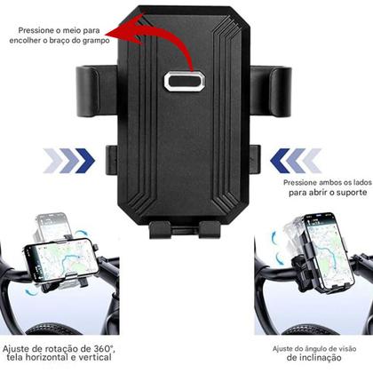 Imagem de Suporte Celular Guarda Chuva Moto Motocicleta Bike Guidao Chuvisco Respingos Sol Telefone Motoboy Ciclista