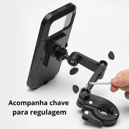 Imagem de Suporte Celular Moto Bicicleta Á Prova Dágua  Acessórios para Moto 360 Articulado 6.6 Pol Universal